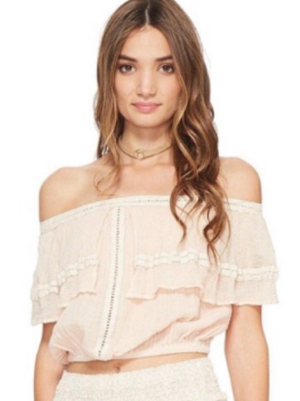 Jen’s Pirate Booty Flame Lily Crop Gauze Top